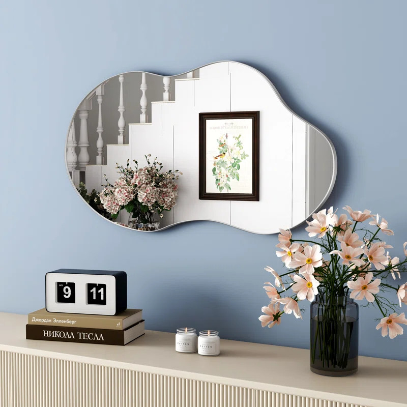 Ashane Asymmetrical Wall Mirror Metal Frame | Wayfair North America
