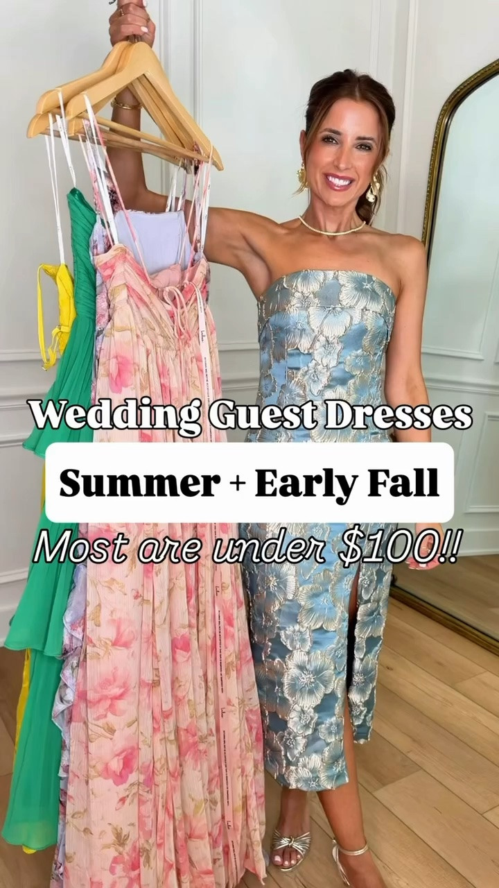The prettiest cocktail dresses and black tie optional dresses for a summer wedding or fall wedding. Summer wedding guest dress. Fall wedding guest dress. Party dresses. Dinner dresses. Semi formal dresses. Garden wedding. Gold heels are TTS.
#1: XXS
#2: XXS - size up if you have larger bust because cups run small
#3: XS - size down if in-between sizes 
#4: XS - runs a little big so size down if in-between
#5: XS
#6: XS - size down if in-between

#LTKWedding #LTKTravel #LTKootd
