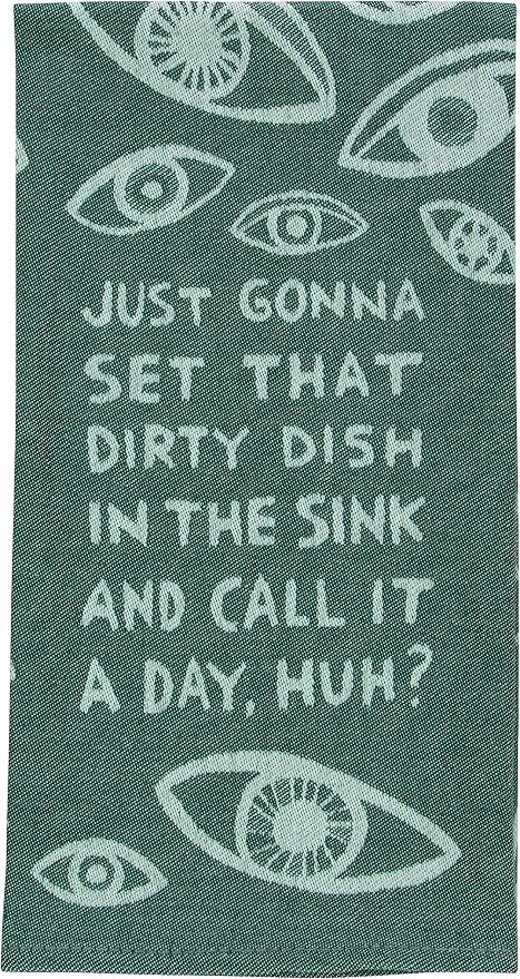 Blue Q Funny Woven Dish Towel ~ Just Gonna Set That Dirty Dish in The Sink? 100% Cotton, Soft, Su... | Amazon (US)