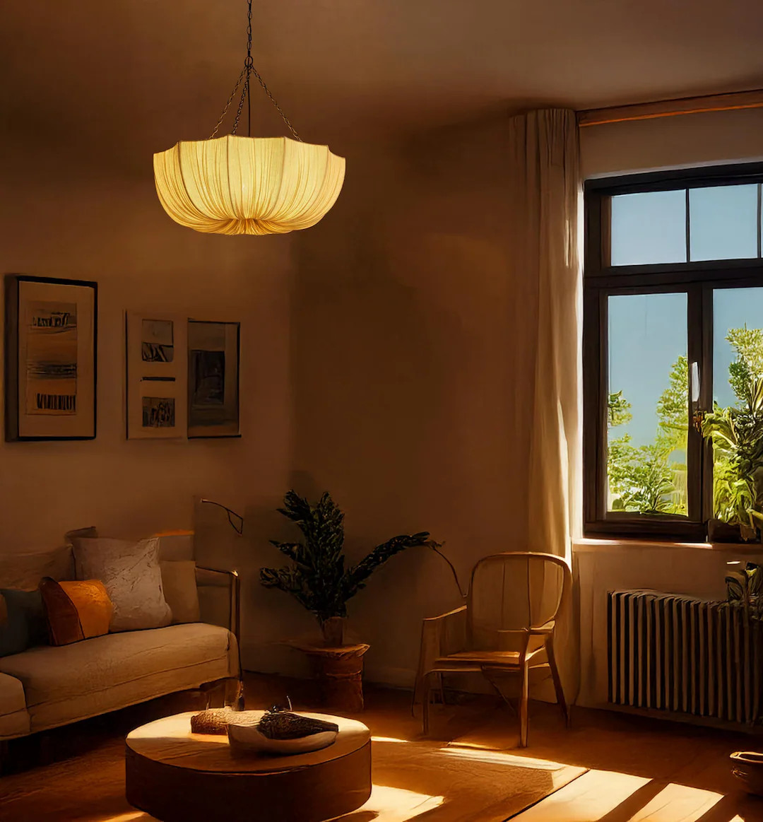 High Quality Large Umbrella Fabric Flush Mount Pendant Light for Living Room Home Decor Luxuries ... | Etsy (US)