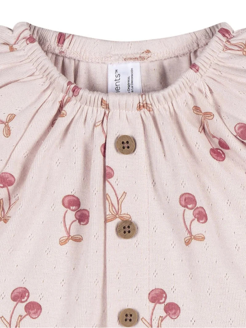 Modern Moments by Gerber Baby Girl Organic Ruffle Sleeve Top, Sizes 0/3 Months - 24 Months | Walmart (US)