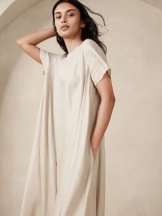 Aurelia Linen-Blend Maxi Dress | Banana Republic (US)