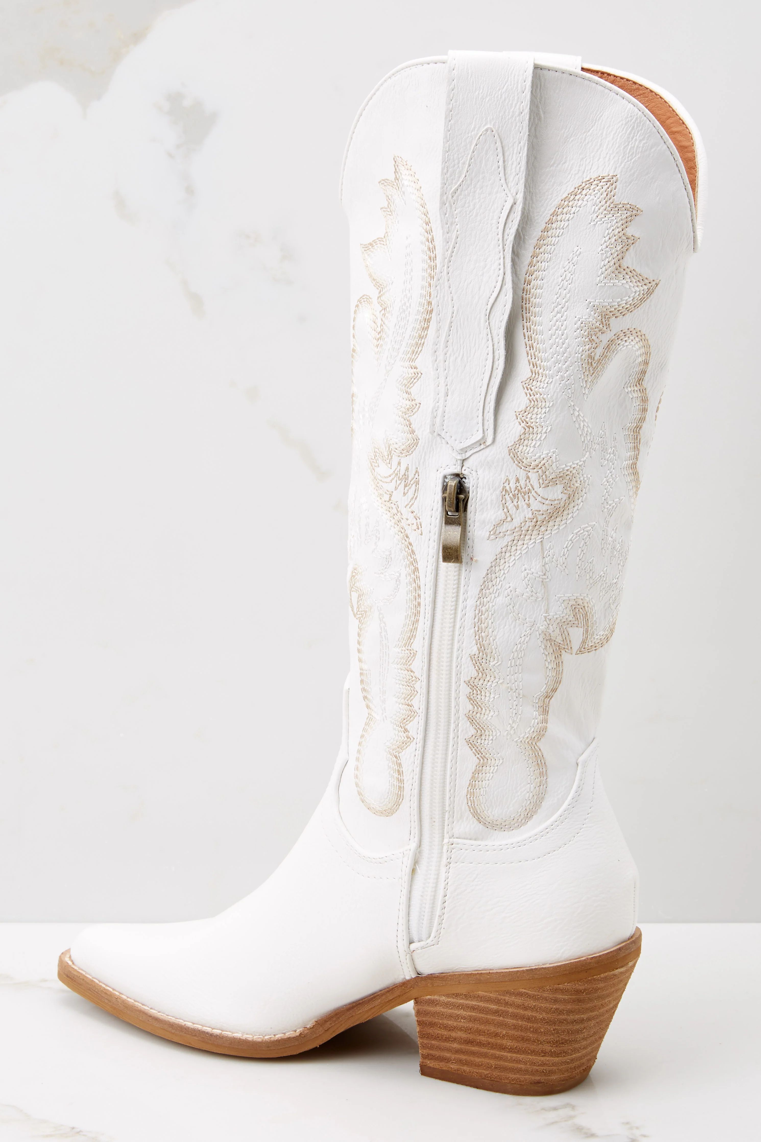 Southern Belle White Boots | Red Dress 