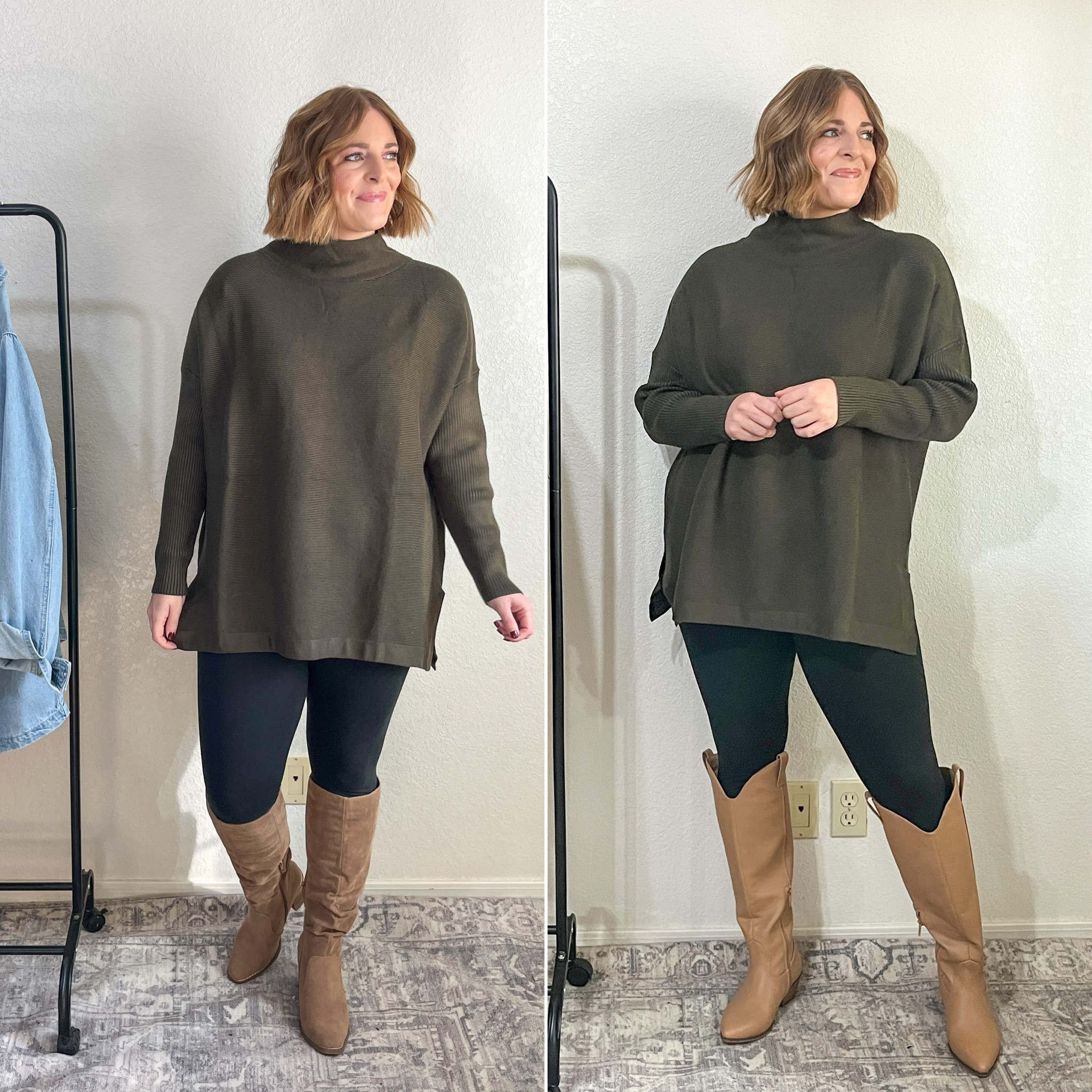 Ribbed mock neck sweater for Fall// paired with Target boots 

Sweater L (tts)
Size up 1/2 in boots

#LTKmidsize #LTKfindsunder50 #LTKshoecrush