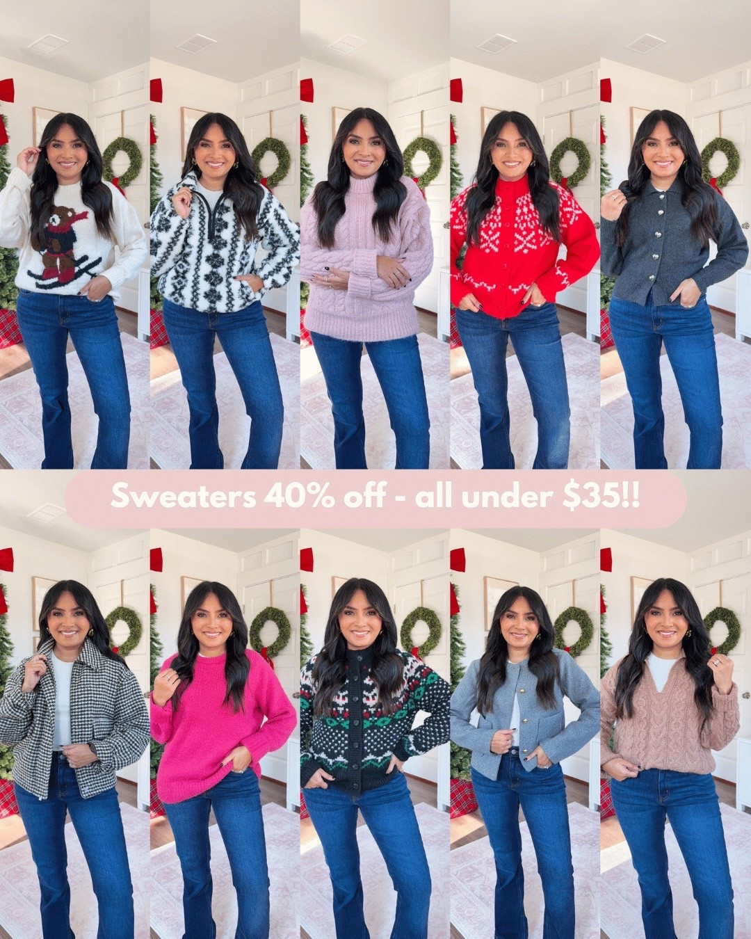 Sweaters size xs TTS
Teddy bear sweater size xxs 
Flare jeans size 26, 30” TTS 




target sweaters
target fashion
cozy sweaters
fall sweaters
winter sweaters
holiday sweaters
petite sweaters
petite fall outfits
petite winter outfits
sweaters under $50
cozy winter outfits
cold weather outfits
target try on
target new arrivals
everyday sweaters
Black Friday 
Cyber Monday 



#LTKPetite #LTKSaleAlert #LTKHoliday