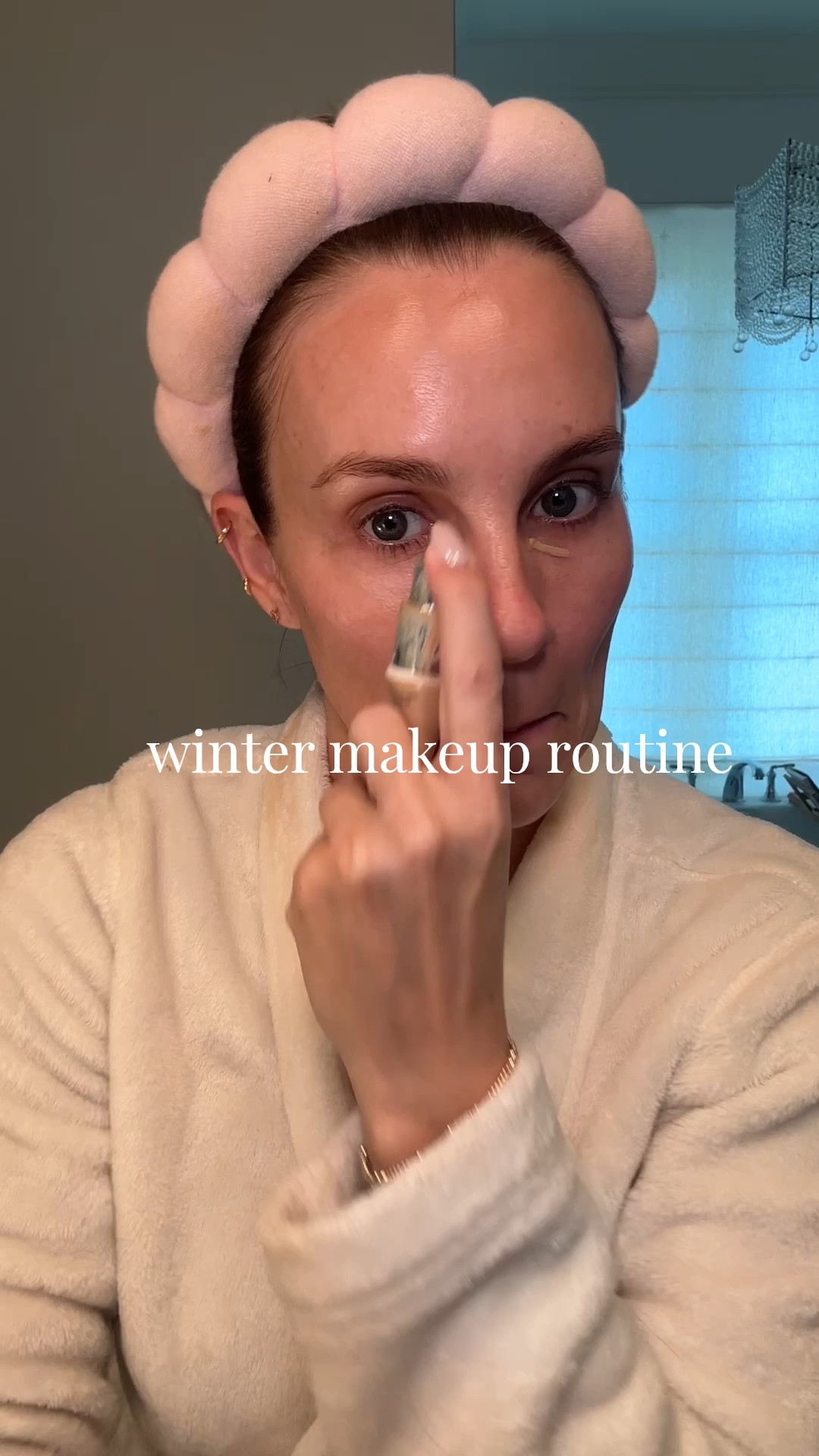 Winter makeup routine as a 41 year old mom of two in Nashville. Easy everyday neutral glam look. Nude lip with eyeshadow for blue or green eyes. Glowy skin with peach blush cheeks  

#LTKmomlife #LTKBeauty #LTKgrwm