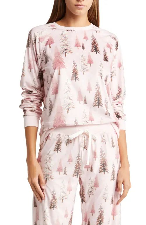 PJ Salvage Silky Velour Pajama Top in Blush at Nordstrom, Size X-Small | Nordstrom