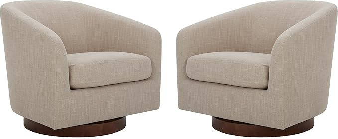 CHITA Swivel Accent Chair, FSC Certified Upholstered Fabric Barrel Chair for Living Room Set of 2... | Amazon (US)