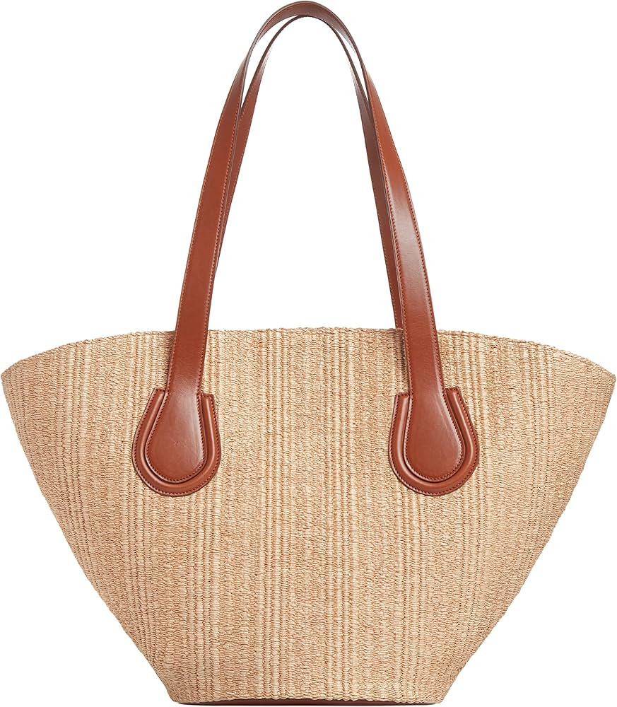 Amazon.com: Mark Cross, Arc Basket Tote, OS, Natural Acorn : Luxury Stores | Amazon (US)
