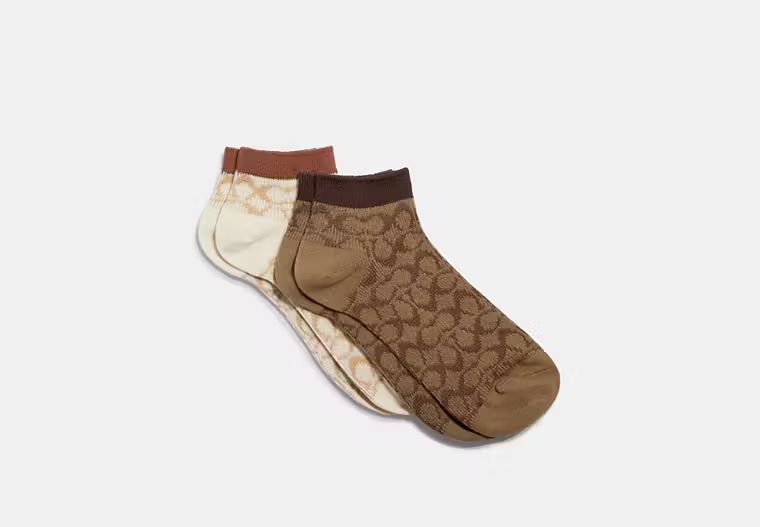 Signature Ankle Length Socks | Coach Outlet CA