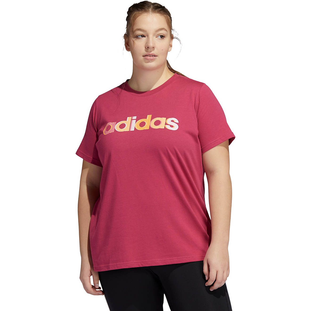 adidas Women's Linear Multicolor Plus Size Graphic T-shirt | Academy Sports + Outdoor Affiliate