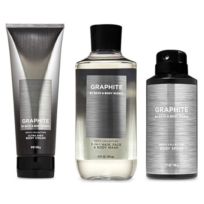 Amazon.com : BATH AND BODY WORKS, GIFT SET GRAPHITE FOR MEN ~ BODY WASH ~ BODY CREAM AND DEODORIZ... | Amazon (US)