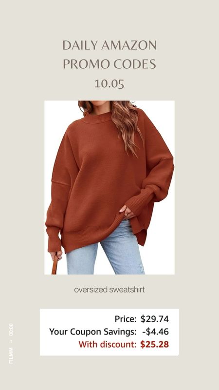 October 5th Amazon fall fashion promo codes & deals.
Oversized sweatshirts. Loungewear. Fall outfit essentials. 
#amazonprimeday #thanksgivingoutfits #cozyfalloutfits 

#LTKxPrime #LTKstyletip #LTKfindsunder50