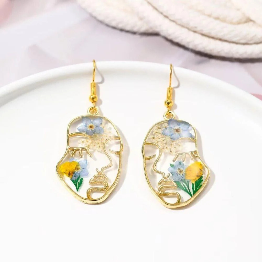 Abstract Flower Face Earrings (Pair) | Shop Simon