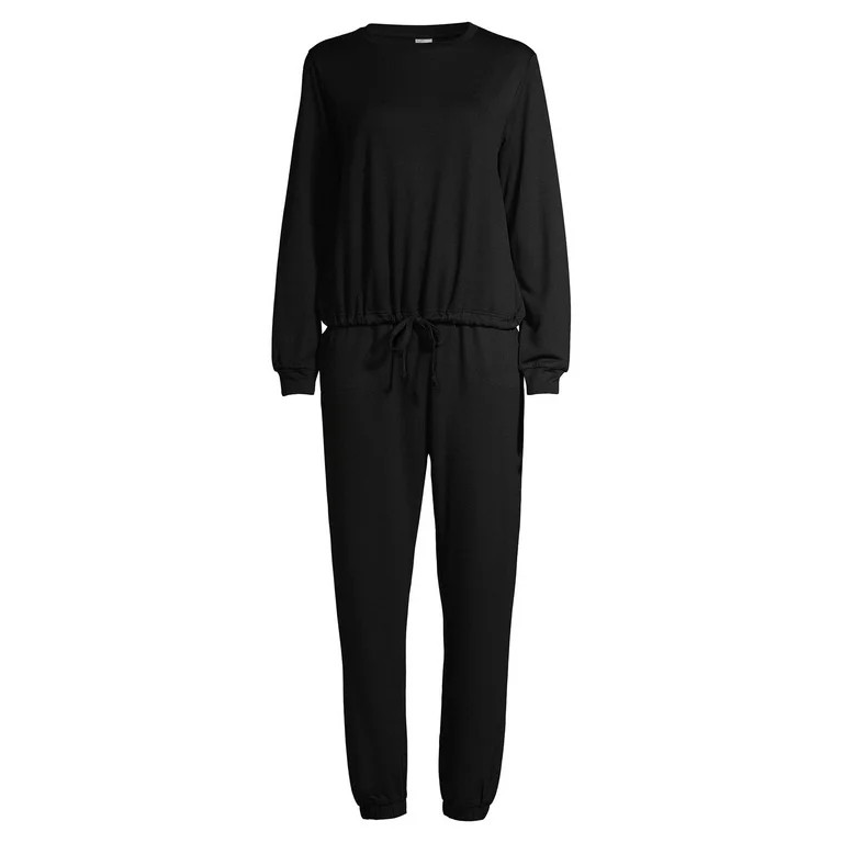 Lissome Women's and Women's Plus L/S French Terry 2-Piece PJ Set - Walmart.com | Walmart (US)