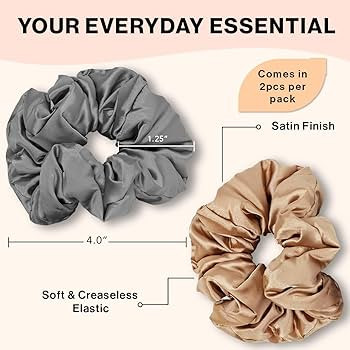 Kitsch Satin Scrunchies for Women - No Crease Hair Ties for Girls | Scrunchies For All Hair Types... | Amazon (US)