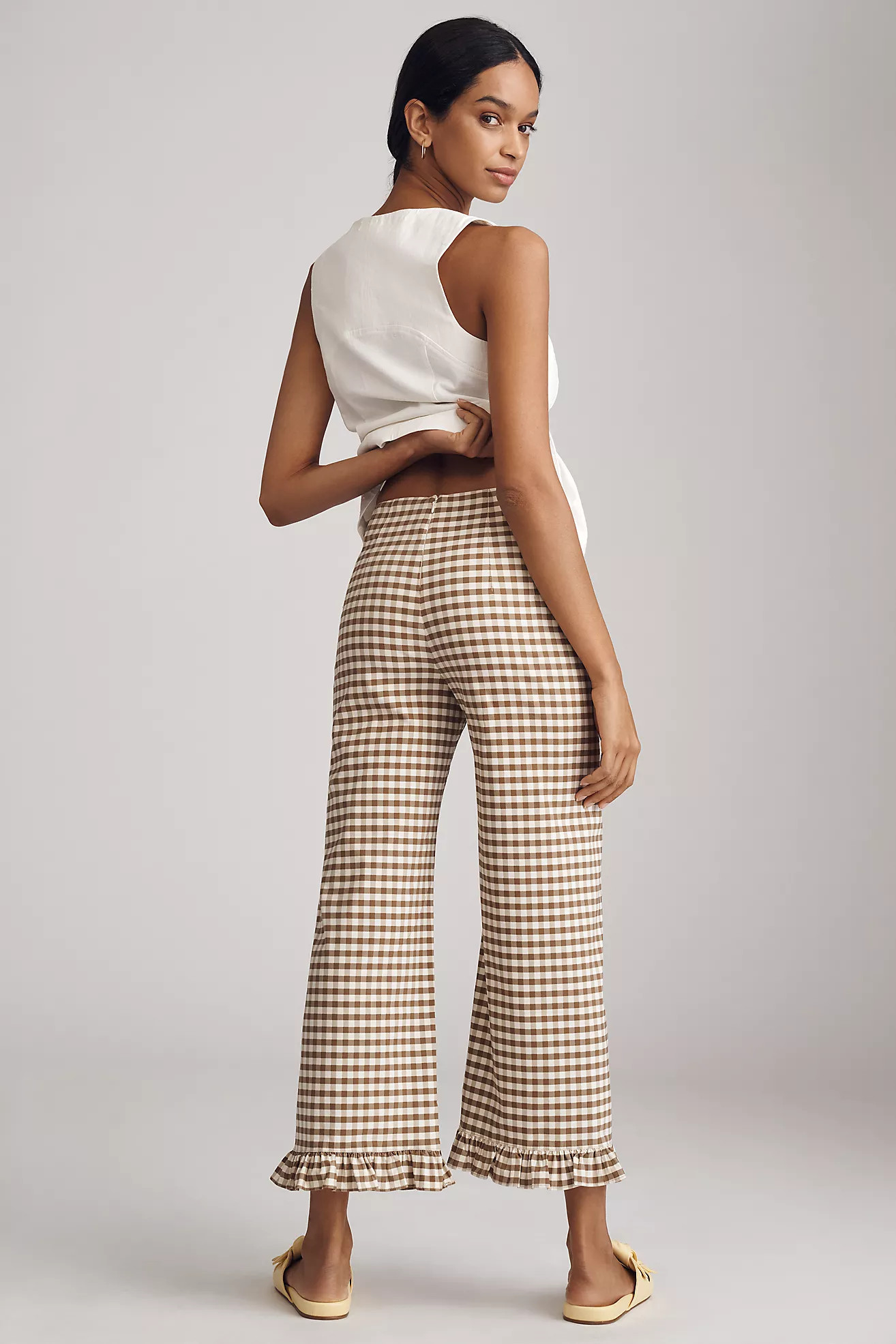 The Colette Ruffle-Hem Crop Wide-Leg Pants by Maeve | Anthropologie (US)