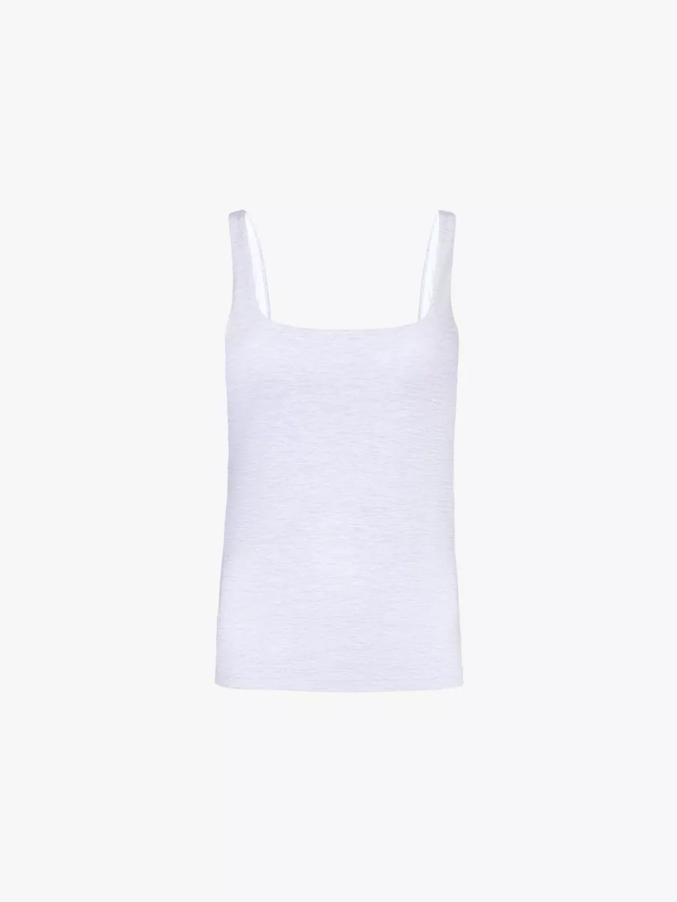 Dyflx square neckline stretch recycled-polyamide top | Selfridges