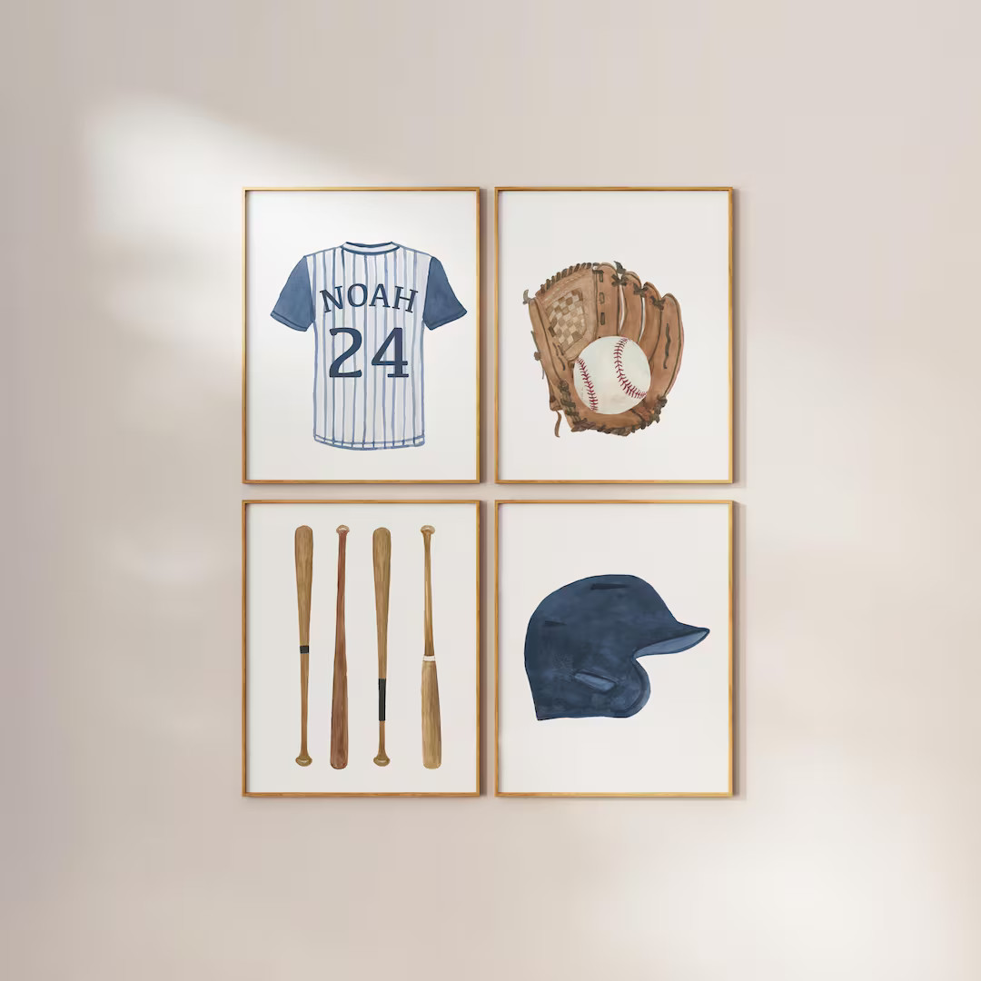 Baseball Nursery Prints, Baseball Prints, Boy Nursery Wall Art Prints, Baseball Wall Art, Basebal... | Etsy (US)