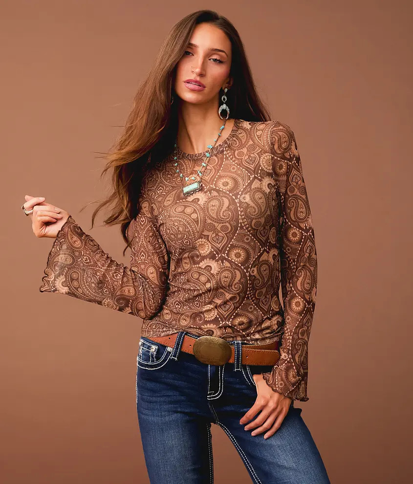 Paisley Mesh Top | Buckle