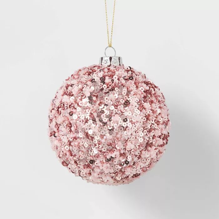 Tinsel Ball Christmas Tree Ornament Pink - Wondershop&#8482; | Target