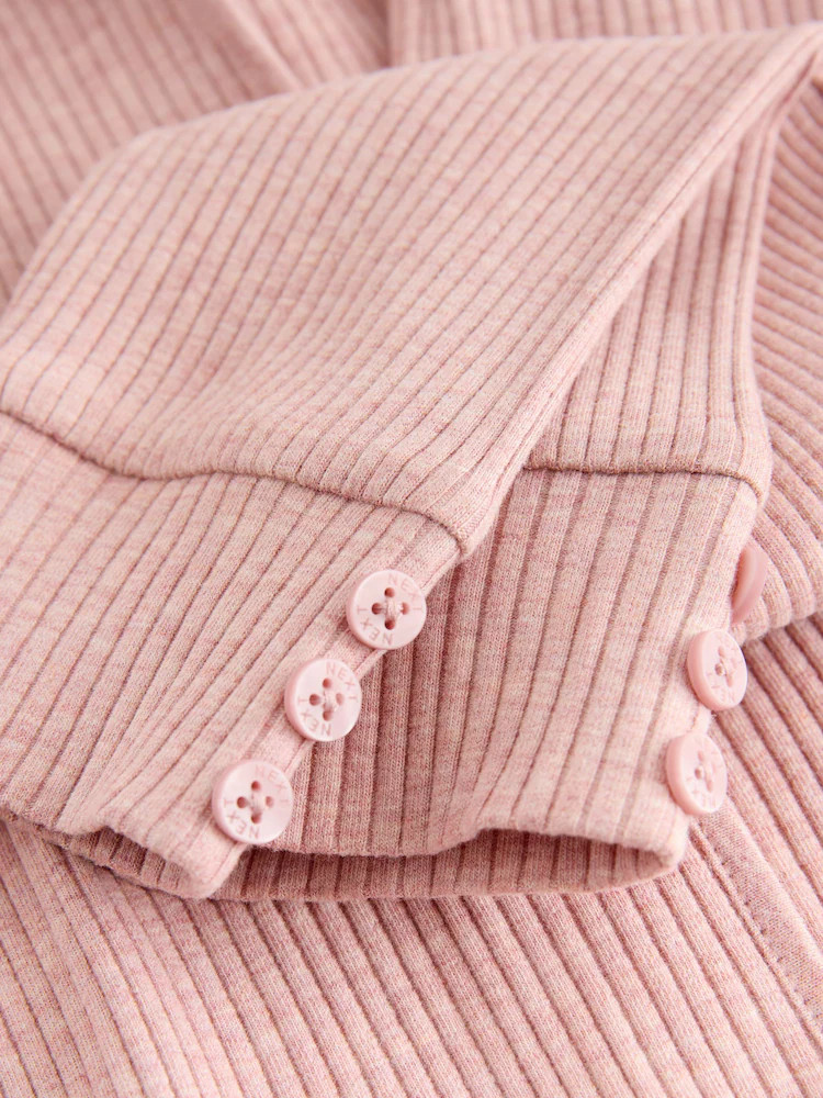 Light Pink Ribbed Hooded Cardigan and Leggings Set (3mths-7yrs) | Next EU
