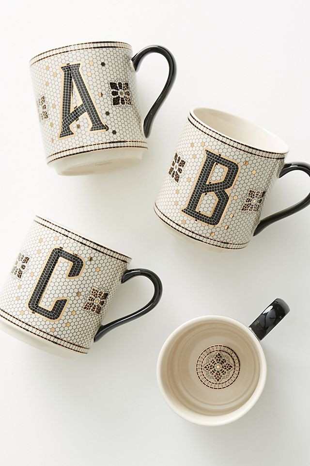 Tiled Margot Monogram Mug | Anthropologie (US)