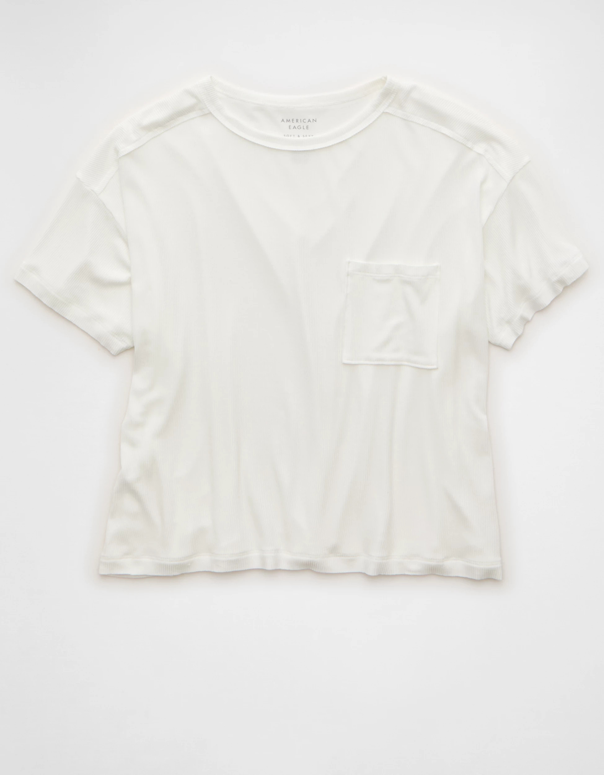 AE Soft & Sexy Ribbed Pocket T-Shirt | American Eagle Outfitters (US & CA)