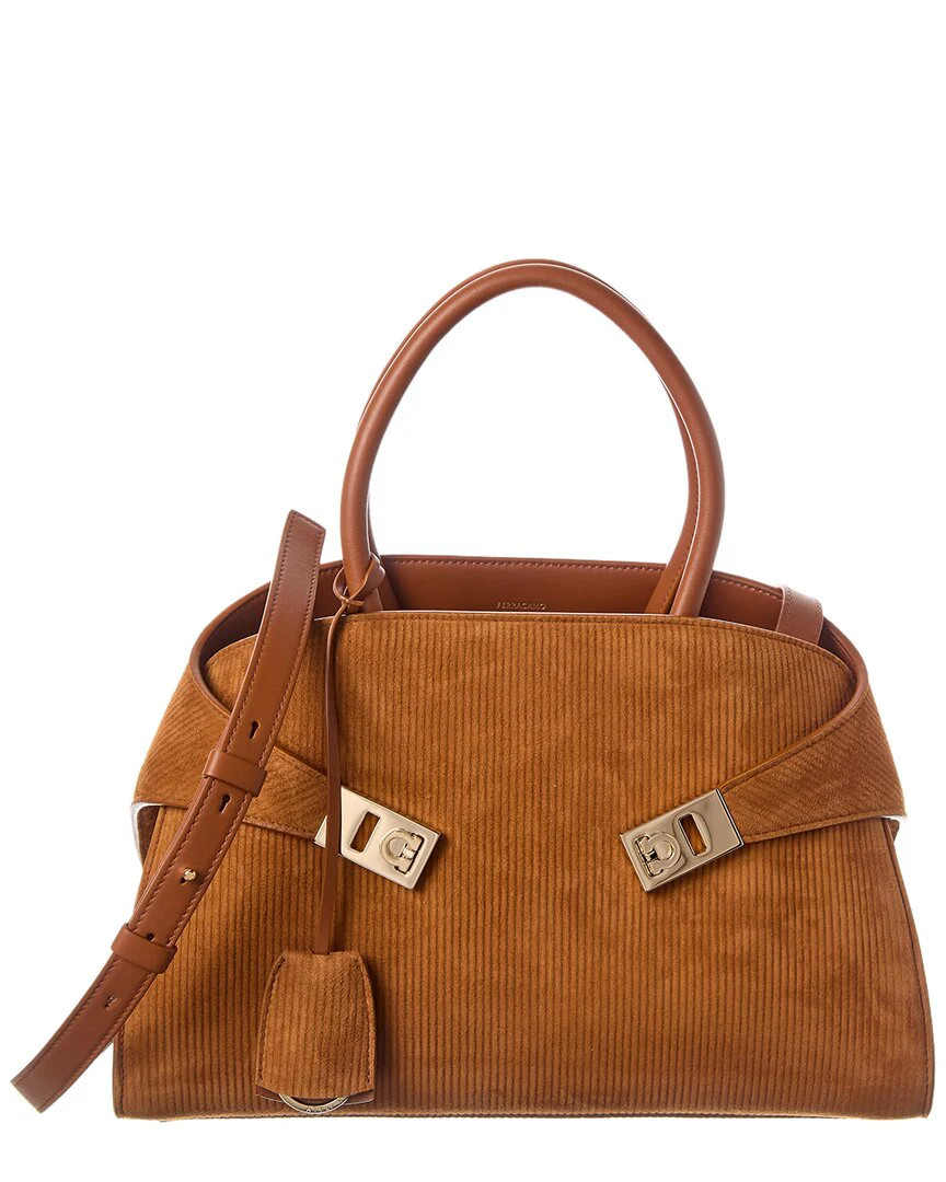 Ferragamo Hug Small Suede Satchel | Shop Simon