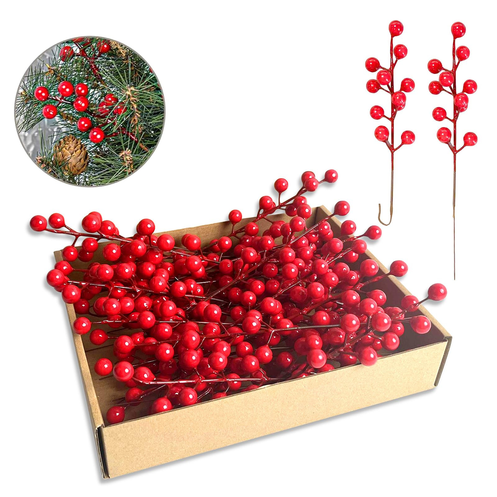 35 Pack Christmas Tree Decorations,9 inch Artificial Red Berry Stems,Red Berries Christmas Decor ... | Amazon (CA)