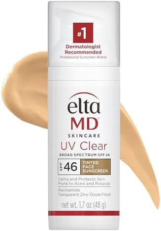 EltaMD UV Clear Tinted Face Sunscreen, SPF 46 Oil- Free with Zinc Oxide, Dermatologist Recommende... | Amazon (US)