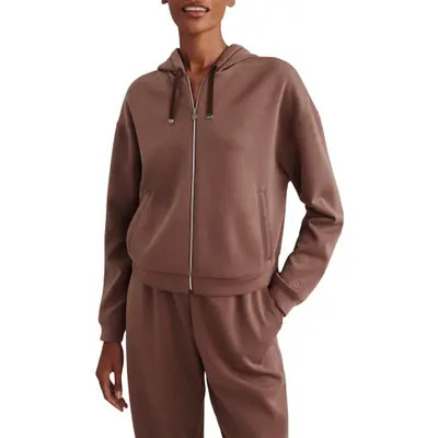 Varley Jorgie Full Zip Hoodie in Coffee Quartz at Nordstrom, Size X-Large | Nordstrom
