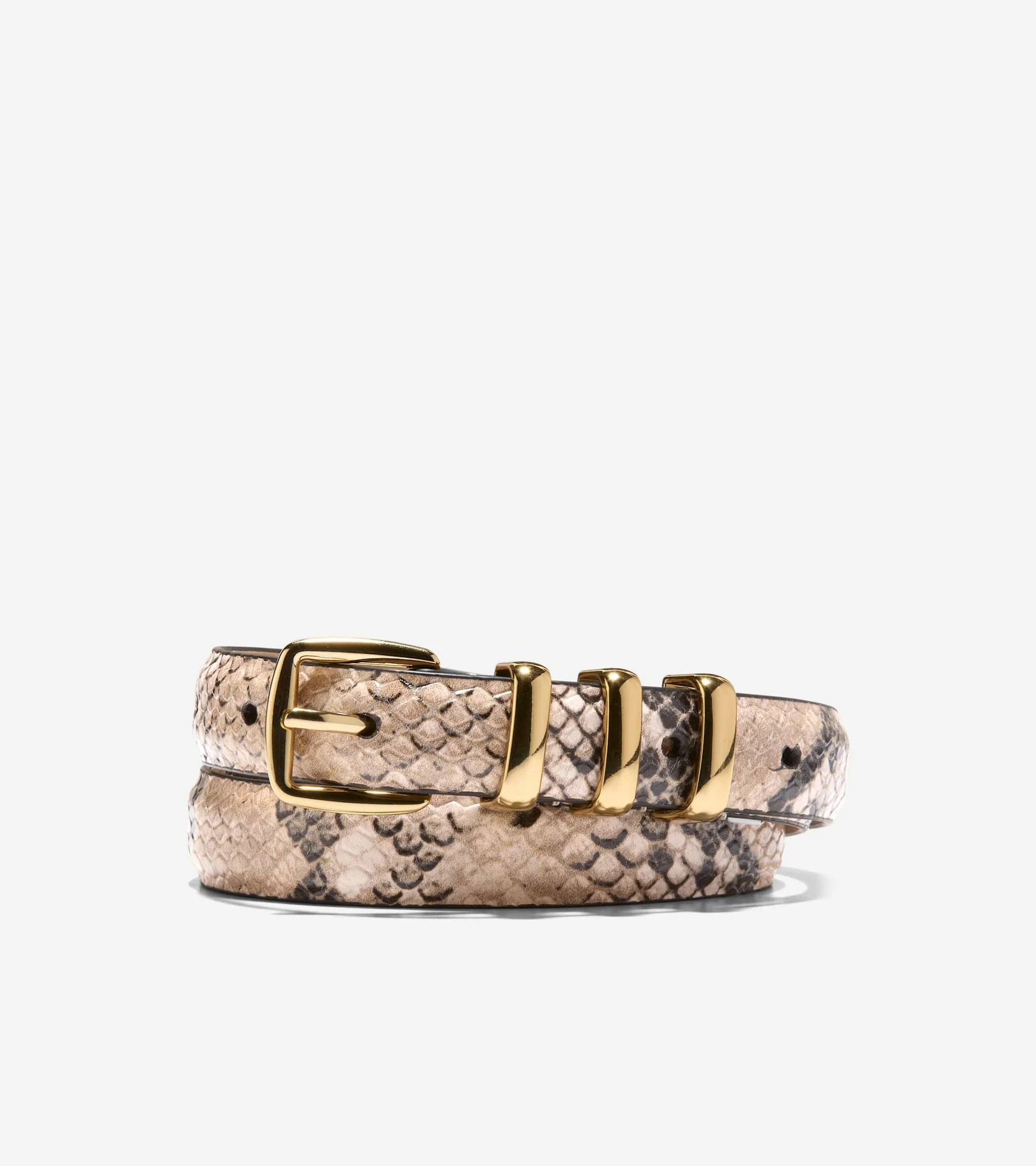 Women's 20MM Harness Belt with Feather Edge in Beige, brown | Cole Haan | Cole Haan (US)
