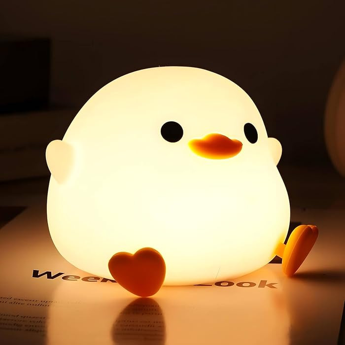 Dodo Duck Night Light, 50Hrs Duck Lamp Squishy, Tap Control 2 Brightness, 20Min Auto-Off, Recharg... | Amazon (US)