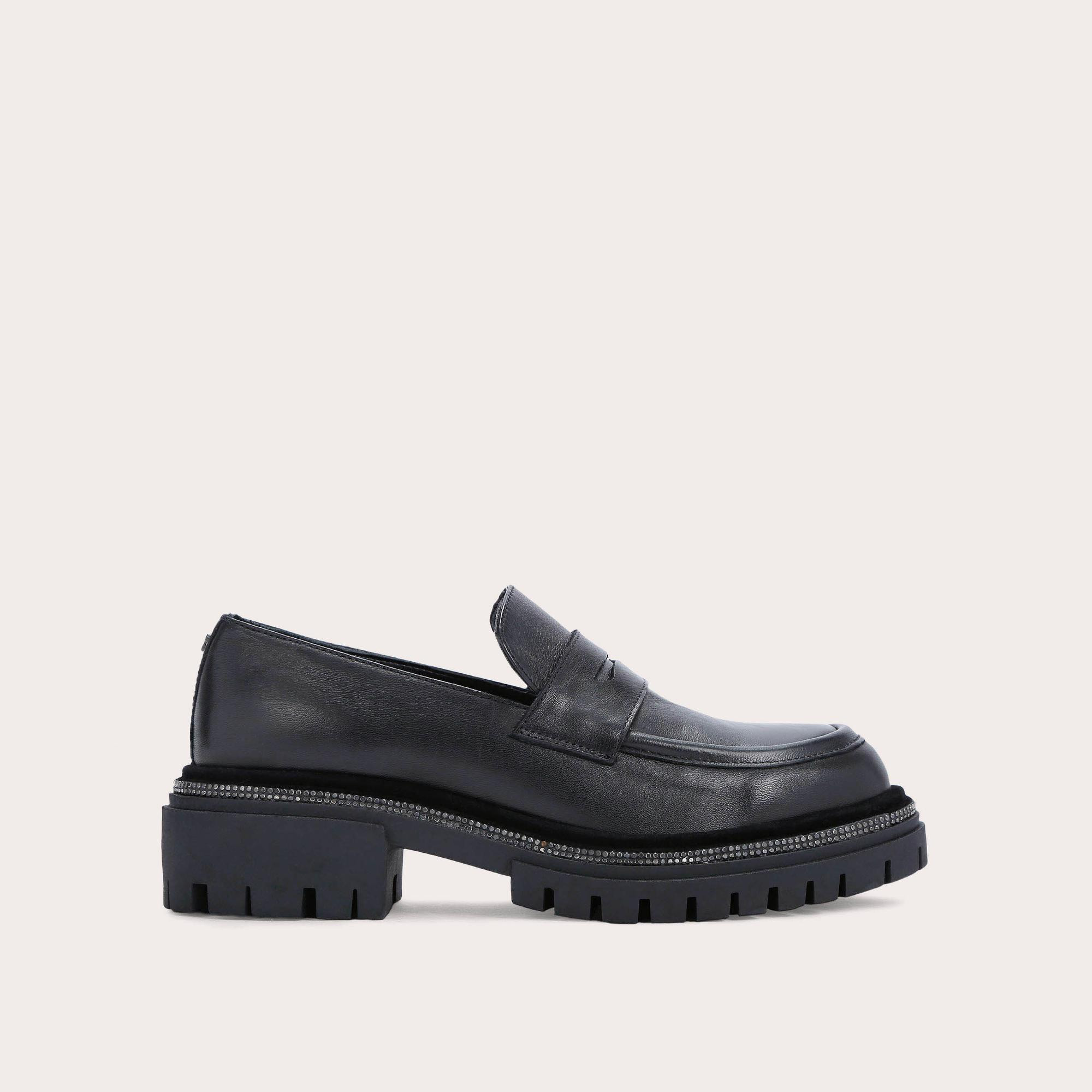 DAZZLE LOAFER Black Slip On Crystal Loafers by CARVELA | Carvela