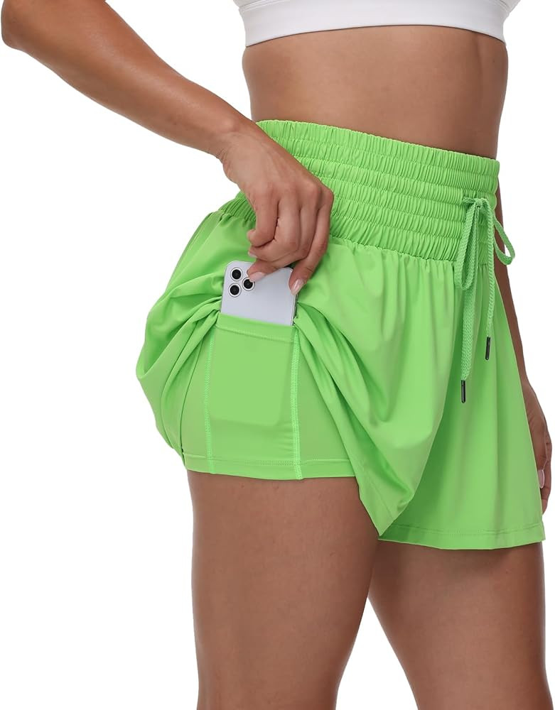 Blaosn Flowy Athletic Shorts for Women Gym Workout Running Lounge Pants High Waist with Pocket Cu... | Amazon (US)