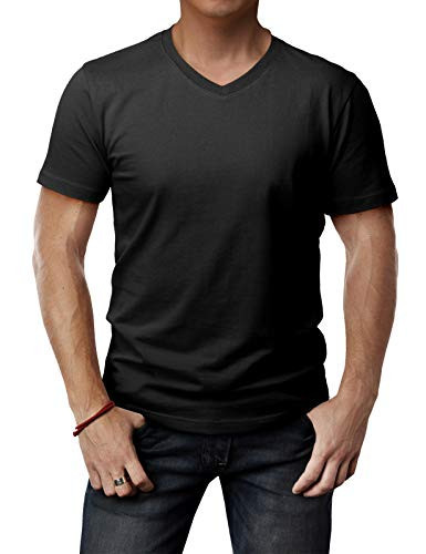 H2H Mens Black v Neck t Shirts US XL/Asia 2XL (CMTTS0197) | Amazon (US)