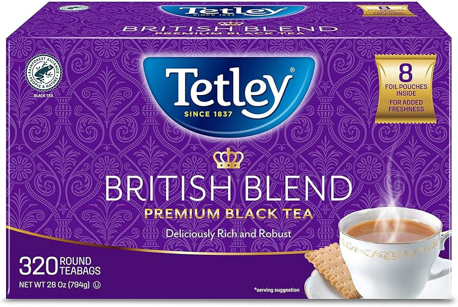 Tetley British Blend Premium Black Tea, 320 Tea Bags, Rainforest Alliance Certified, 320 Count (P... | Amazon (US)