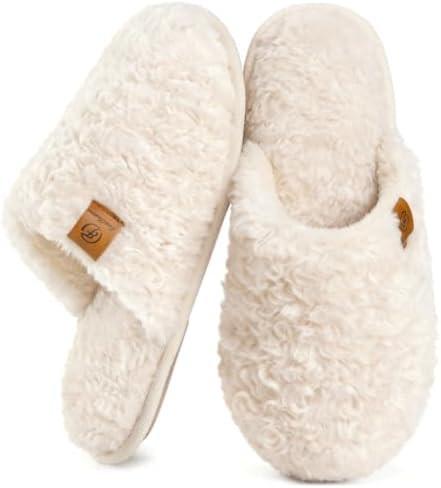 EverFoams Women's Fuzzy Slip-on Slippers Warm Cozy Soft Lightweight Memory Foam Indoor House Shoe... | Amazon (US)