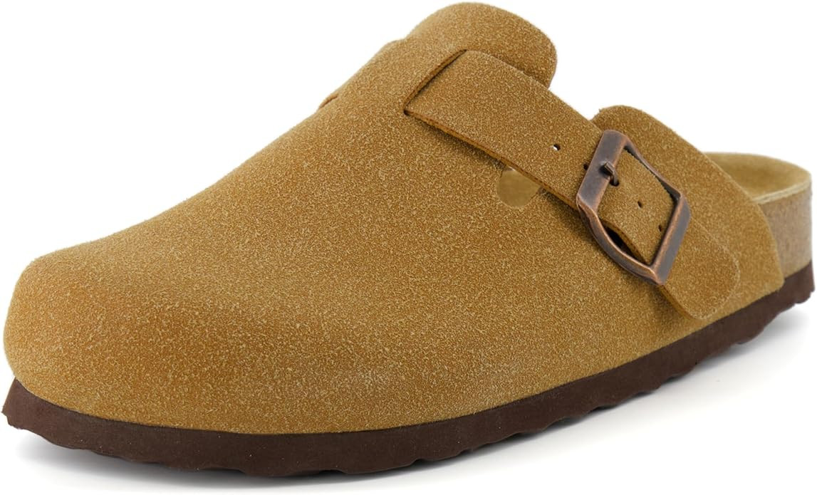 CUSHIONAIRE Hana Slip-On Buckle Clog with Cork Footbed +Memory Foam, Wide Widths Available | Amazon (US)