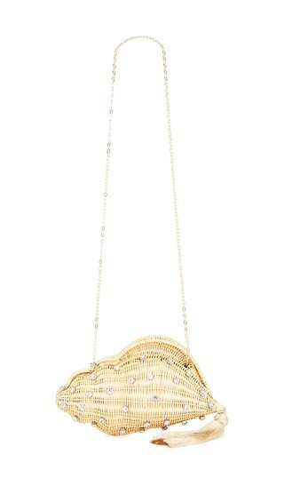 Shellona Shell Shaped Evening Bag in Beige | Revolve Clothing (Global)