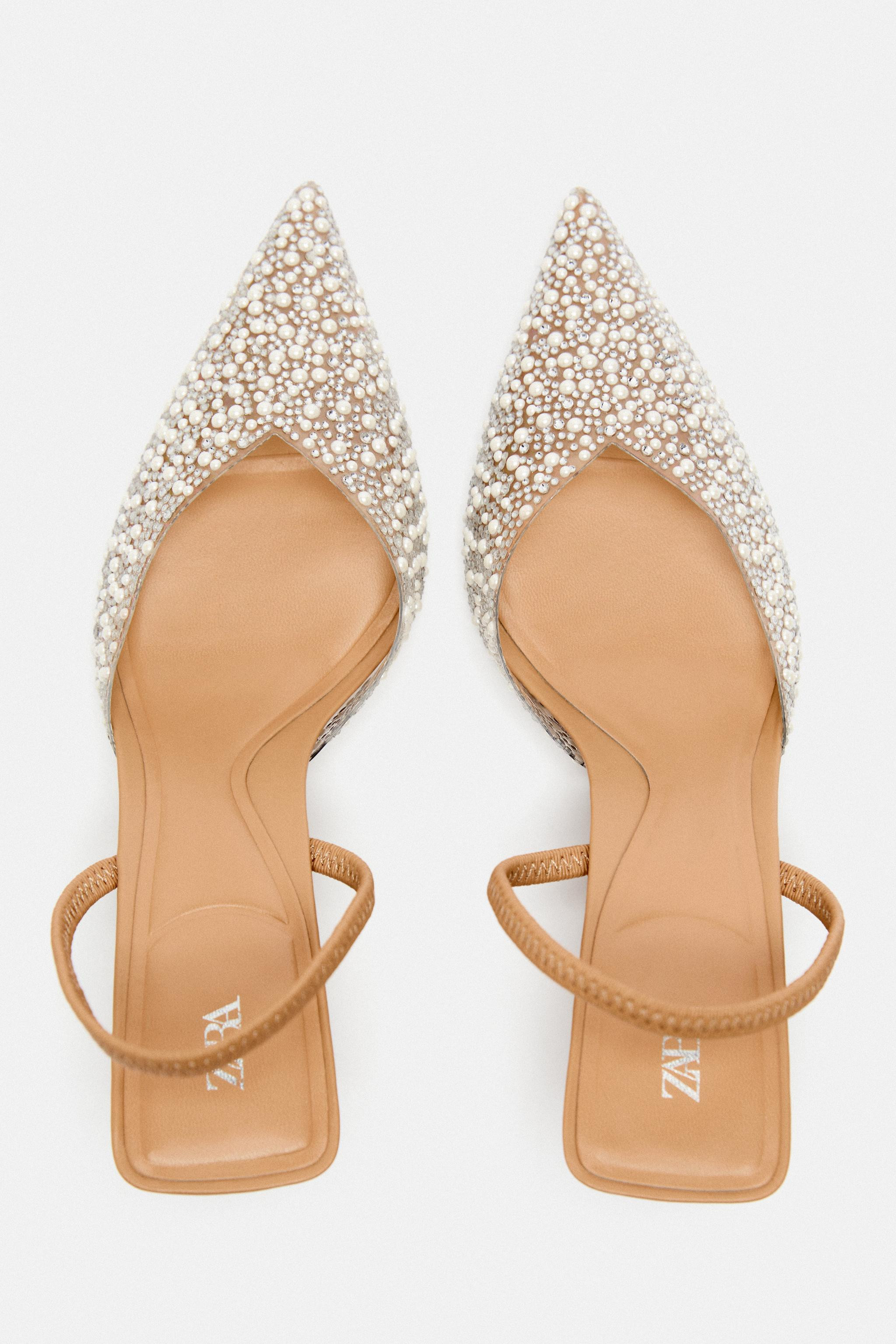 PEARL HEELED SLINGBACKS | Zara US