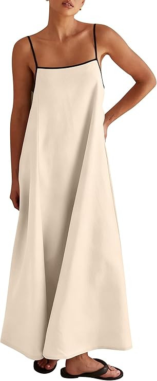 ANRABESS Womens Summer Maxi Dress Casual Spaghetti Straps Sundress Flowy Long Dresses with Pocket... | Amazon (US)