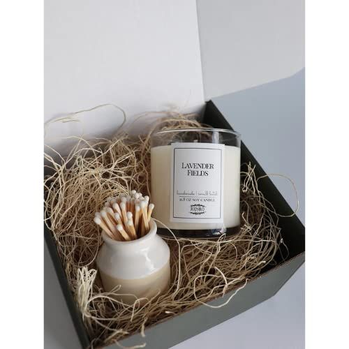 Candle & Match Striker Gift Set - Handmade, Small batch natural soy tumbler jar candle - 11.8 oz | Amazon (US)