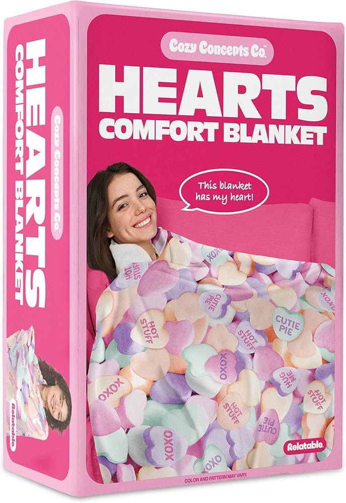 Cozy Concepts Co. Hearts Comfort Blanket by Relatable, Super Soft Plush Throw for Teens and Kids,... | Amazon (US)