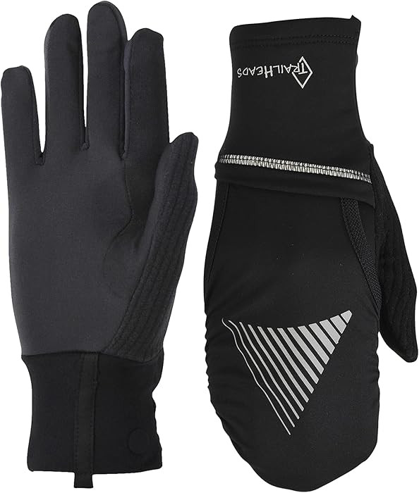 TrailHeads Womens Running Gloves Touchscreen Fingers & Convertible Waterproof Mitten Shell - for ... | Amazon (US)