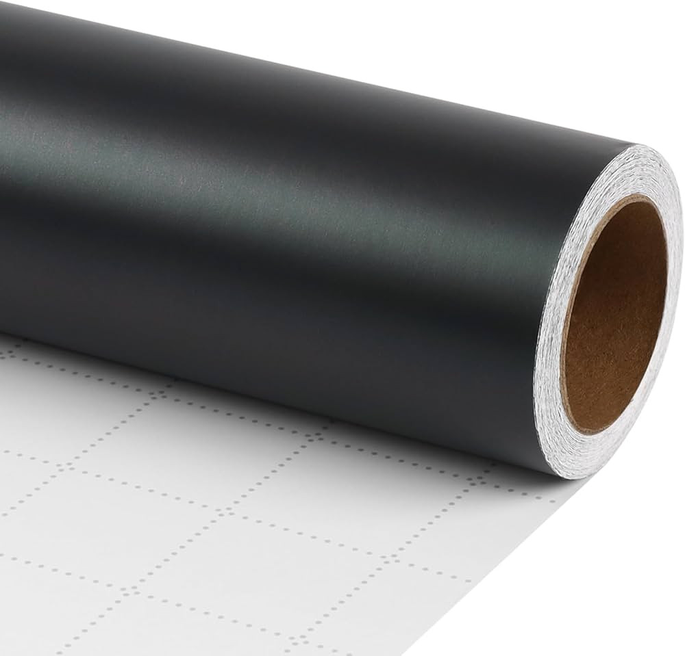 LaRibbons Christmas Wrapping Paper, Matte Metal Black Solid Color Paper Roll - 30 Inch x 33 Feet ... | Amazon (US)