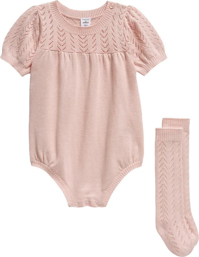 Nordstrom Pointelle Bubble Romper & Socks | Nordstrom | Nordstrom
