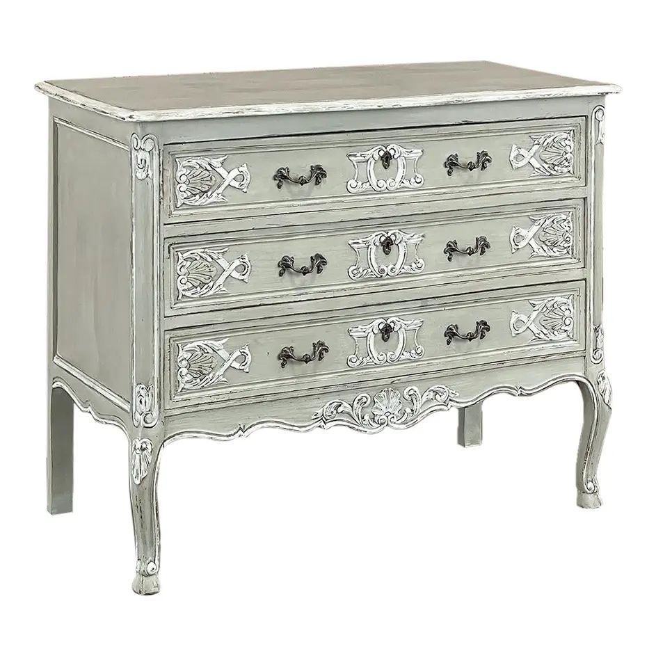 Antique Country French Painted Commode | Chairish