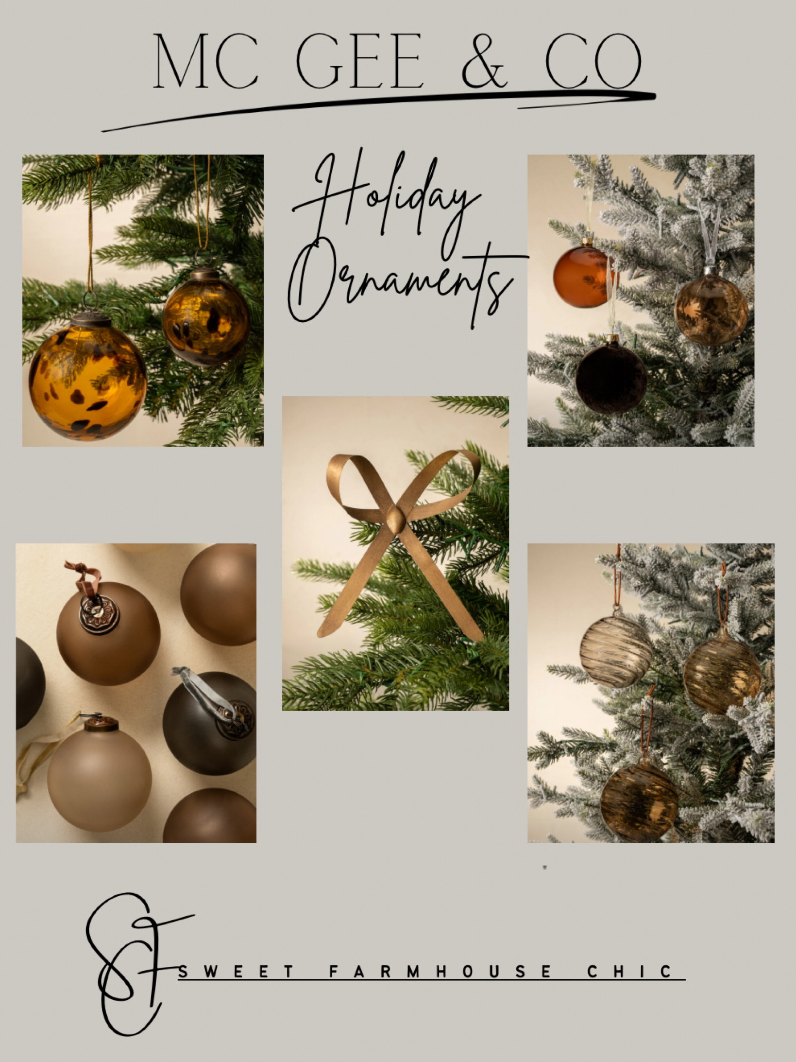 Mc Gee & Co Holiday Ornaments

The tortoise shell ornaments definitely have my heart!!
2024 Holiday Collection, Christmas decor, Christmas ornaments, brown ornaments, moody ornaments, brass bow clip

 

#LTKSeasonal #LTKHome #LTKHoliday